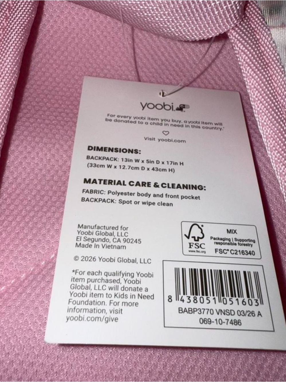 LoveShackFancy x Target - Yoobi Ribbon Rosa Backpack - Picture 6 of 8